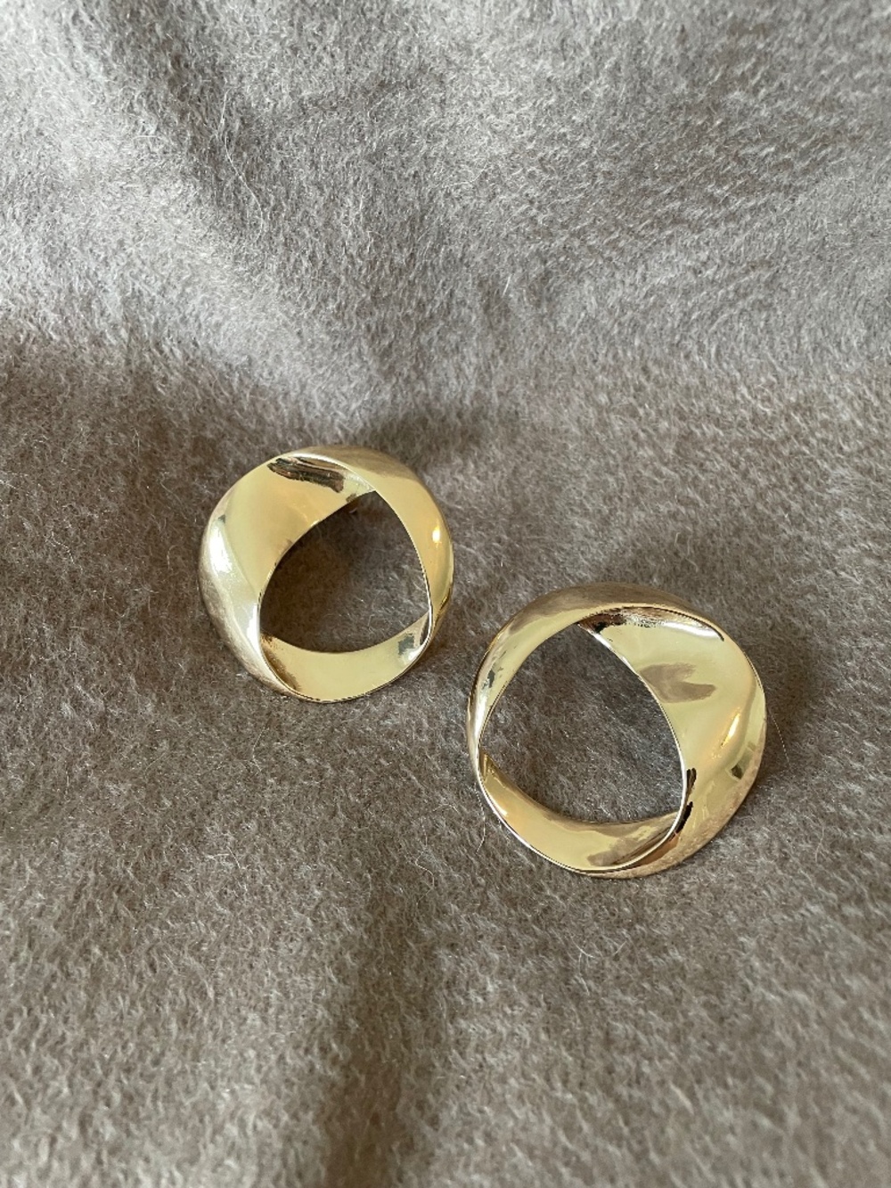 Zara oversized gold tone asymmetric earrings
